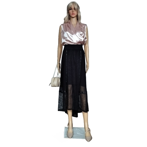 Dkny Dresses & Skirts - DKNY Black High-Low Lace Skirt Size M NWT